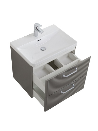 BelBagno Тумба с раковиной Due 50 подвесная Сатин ручки Белые – фотография-8